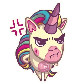 😡 5d5c6f5a unicorn, kartun, marah, pemarah, imut, kawaii telegram sticker