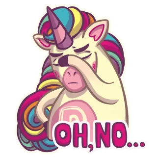 🤦‍♀️ 9575bed2 OH, NO... unicorn, kartun, penyesalan, kekecewaan, oh tidak, stiker, berwarna telegram sticker