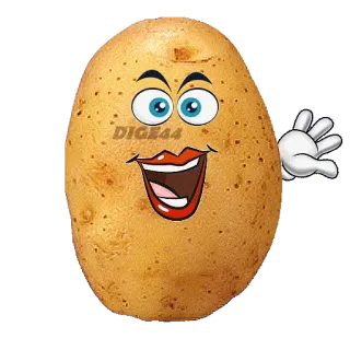 👋 03c52c46 DIGE44 patata, cartone animato, cibo, verdura, divertente, che saluta telegram sticker