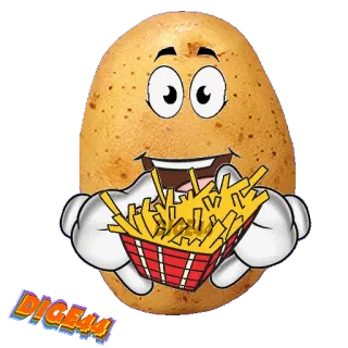 🍟 22959223 DIGE44 patata, patatine fritte, cibo, cartone animato, snack telegram sticker
