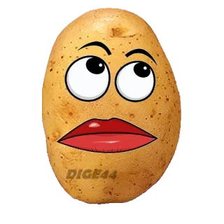 🙄 3109b036 DIGE44 patata, cartone animato, occhi, labbra, cibo telegram sticker