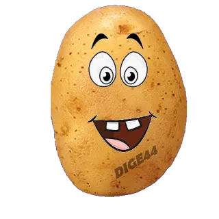 😀 36cb8195 DIGEA44 patata, cartone animato, divertente, cibo, mascotte, verdura, faccia telegram sticker