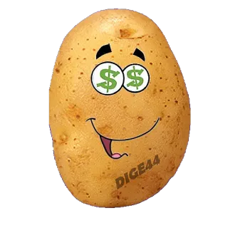 🤑 4802f36f DIGE44 patata, simboli del dollaro, cartone animato, cibo, soldi telegram sticker