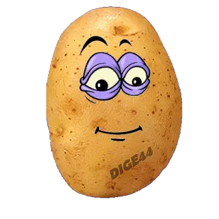 😴 5cecda59 DIGE44 patata, verdura, cartone animato, faccia, divertente, cibo, adesivo telegram sticker