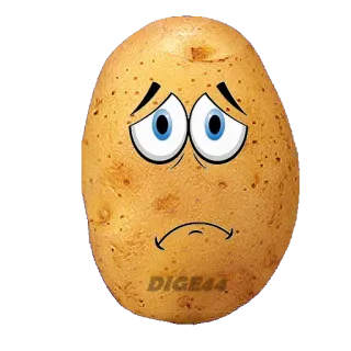 ☹️ 63f85ab7 DIGE44 patata, triste, cartone animato, verdura, occhi, espressione telegram sticker