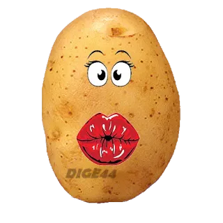 😘 6dc15fd0 DIGE44 patata, bacio, occhi, cibo, cartone animato, divertente, labbra, verdura telegram sticker