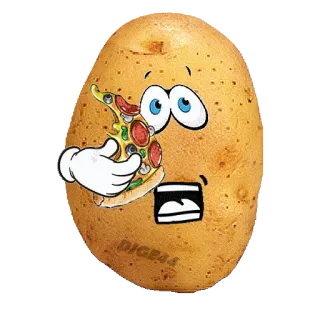 🍕 9ea1ea68 PIGE44 patata, pizza, cartone animato, cibo, personaggio telegram sticker