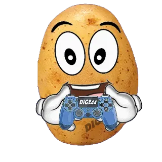 👾 aaaad88f DIGE44 patata, gaming, controller, cartone animato, divertente, emoji telegram sticker