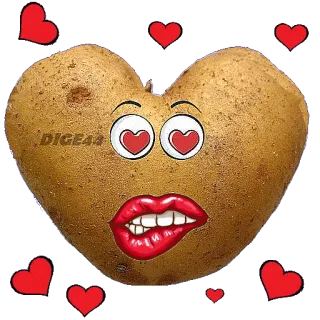 ❤️ bcc6940d DIGE44 cuore, patata, occhi, labbra, amore, romantico telegram sticker
