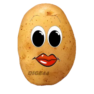 🥺 c7e5f073 DIGE44 patata, cartone animato, faccia, cibo, occhi, labbra telegram sticker