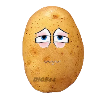 😪 e13ed822 DIGE44 patata, triste, cartone animato, verdura, dige44 telegram sticker