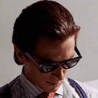 👍 86519bc4 Patrick Bateman American Psycho アメリカンサイコ, パトリック・ベイトマン, 80年代, ビジネスマン, ホラー, 映画 whatsapp sticker