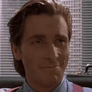 😊 2f5be2bd Patrick Bateman American Psycho パトリック・ベイトマン, アメリカン・サイコ, クリスチャン・ベール, 映画, キャラクター whatsapp sticker
