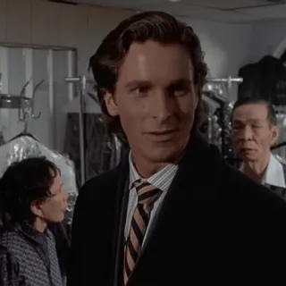 😄 49010726 Patrick Bateman American Psycho パトリック・ベイトマン, アメリカン・サイコ, 映画, ビジネス, 金融, 1980年代 whatsapp sticker