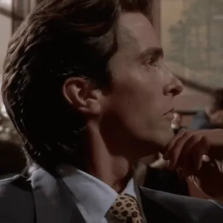 🤭 4aa3825e Patrick Bateman American Psycho パトリック・ベイトマン, アメリカン・サイコ, 映画, ビジネス, ビジネスマン, 80年代, スーツ whatsapp sticker