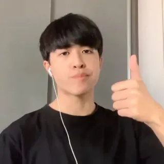 🌟 3a92fe8e Mann, Daumen hoch, Positiv, Person, Kopfhörer, Asiatisch telegram sticker