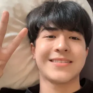 🌟 504c8977 Selfie, Friedenszeichen, Person, Lächeln, Porträt telegram sticker