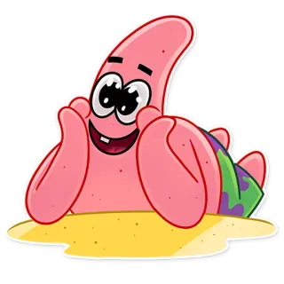 😍 91470d19 Patrick Star Spongebob Squarepants patrick star, spongebob, cartoon, nickelodeon, strand, liegend whatsapp sticker