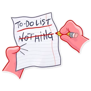 ✅ e8b9c159 TO-DO LIST
NOTHING Aufgabenliste, nichts, Aufschieberitis, Checkliste, Humor, faul whatsapp sticker