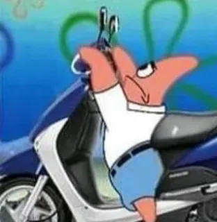 🛵 3a8a727d Patrick Star Spongebob Squarepants パトリック・スター, スポンジボブ, アニメ, スクーター, ニコロデオン, 面白い telegram sticker