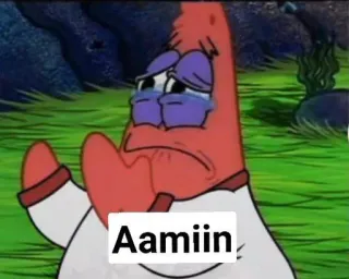 🤲 99a9b4b3 Patrick Star SpongeBob SquarePants Aamiin アニメ, パトリック・スター, 泣く, スポンジ・ボブ, アーミーン, キャラクター telegram sticker