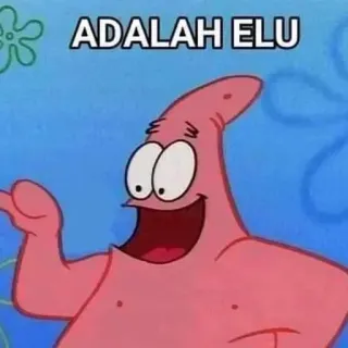 🤡 c9c1d9f6 Patrick Star SpongeBob SquarePants ADALAH ELU パトリック・スター, スポンジボブ, アニメ, ミーム telegram sticker