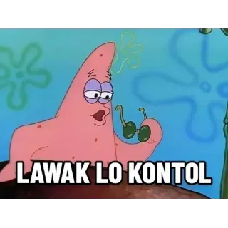 🤡 e3aaec78 Patrick Star Spongebob Squarepants LAWAk LO KONTOL パトリック・スター, スポンジボブ, 面白い, ミーム telegram sticker