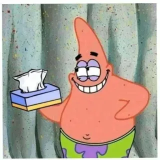 🕸 96d5487e Patrick Star SpongeBob SquarePants cartoon, patrick, tissue, spongebob, funny telegram sticker
