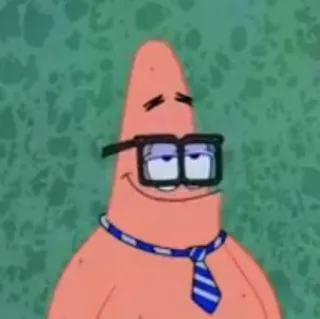 🍨 94f19fa7 Patrick Star SpongeBob SquarePants การ์ตูน, แว่นตา, เนคไท, ฉลาด, สพันจ์บ็อบ telegram sticker