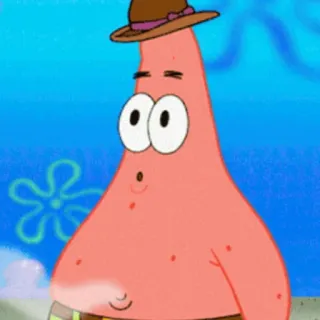🍦 9daa9469 Patrick Star SpongeBob SquarePants patrick, étoile, chapeau, dessin animé, spongebob telegram sticker