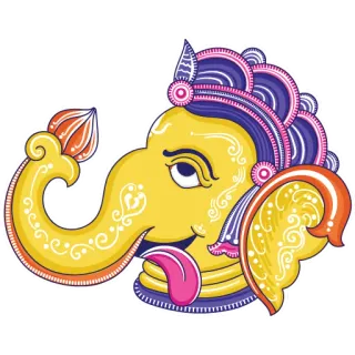 Funky Pattachitra Ganesha telegram stickers