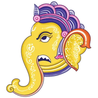 Funky Pattachitra Ganesha telegram stickers
