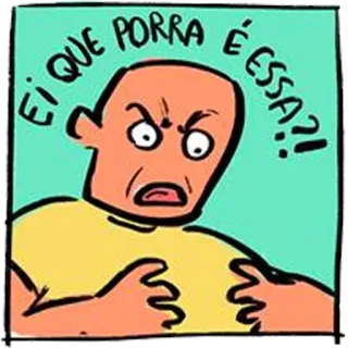 😒 1abeffaf EI QUE PORRA É ESSA?! angry, cartoon, offensive, expression, question whatsapp sticker