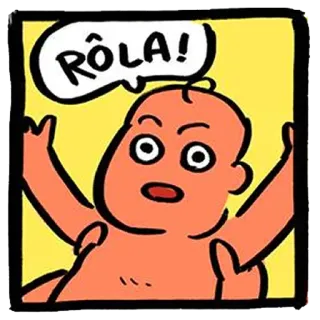 ▫ 23bb4c92 RÔLA! baby, cartoon, gesture, speech bubble, insult whatsapp sticker