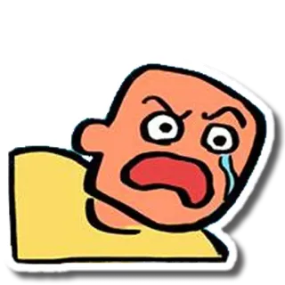 😫 24653e36 cartoon, cry, sad, angry, upset, face whatsapp sticker