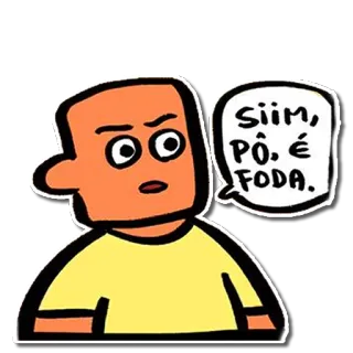 😠 34823da7 SIIM, PÔ. É FODA. cartoon, sticker, expression, angry, foda whatsapp sticker