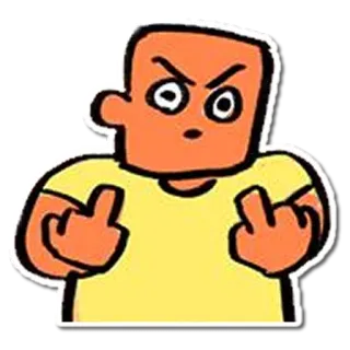 🖕 4d3d03ba middle finger, offensive, cartoon, rude whatsapp sticker