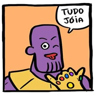 🤙 99632db6 Thanos Marvel TUDO JÓIA cartoon, villain, marvel, thanos, funny, tudojoia whatsapp sticker