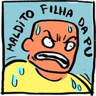 😡 c5635f10 MALDITO FILHA DA PU angry, insult, cartoon, offensive whatsapp sticker
