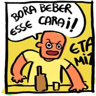 🍺 efcf88cd BORA BEBER ESSE CARAI! ETA MIZ drinking, alcohol, cartoon whatsapp sticker