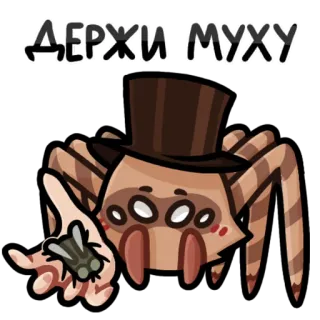 🔶 d093df91 ДЕРЖИ МУХУ クモ, ハエ, シルクハット, 漫画, 動物, 昆虫 telegram sticker