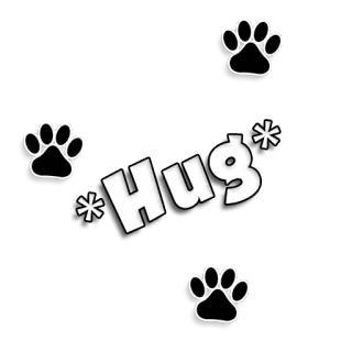 👬 231e0812 Hug hug, paw prints, animal, cute telegram sticker