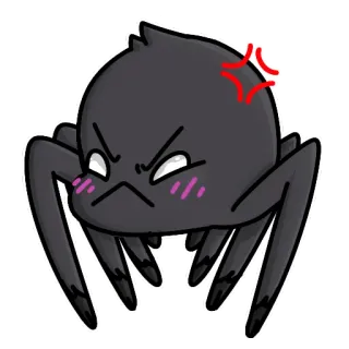 😡 bc8771c2 蜘蛛, 怒り, 漫画, クモ類, 昆虫, かわいい telegram sticker