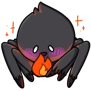 🔥 ceaa9dbb 蜘蛛, かわいい, 火, 漫画, 動物, 可愛い telegram sticker