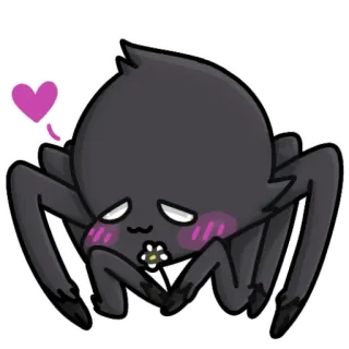 🥰 e0109a0e クモ, 漫画, かわいい, ハート, 花, 愛らしい telegram sticker