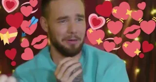 🌸 8dea1ae9 Liam Payne Liam Payne, serca, miłość, One Direction, gwiazda pop, piosenkarz whatsapp sticker