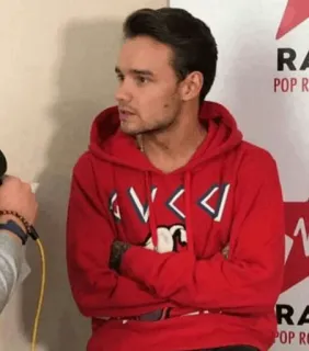 ✨ db3da270 Liam Payne piosenkarz, celebryta, bluza z kapturem, portret, One Direction, muzyka pop whatsapp sticker