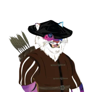 🌈 e36da040 tiger, archer, animal, fantasy, warrior, bow and arrow, furry telegram sticker