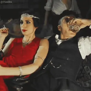 🥃 6f0b149b 1920s, vintage, flapper, cigarette, alcohol, gangster telegram sticker