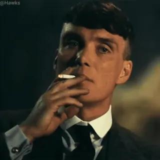 🥃 a57289dc Tommy Shelby Peaky Blinders man, cigarette, tv show, peaky blinders, cillian murphy telegram sticker